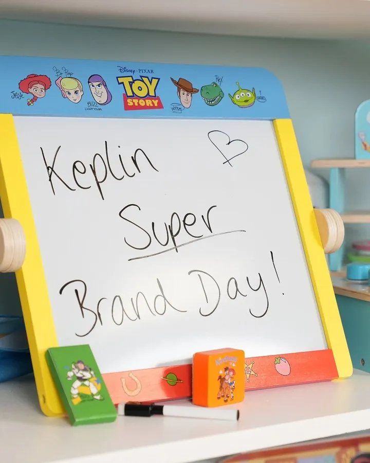 A Keplin Super Brand Day run sheet on the studio whiteboard