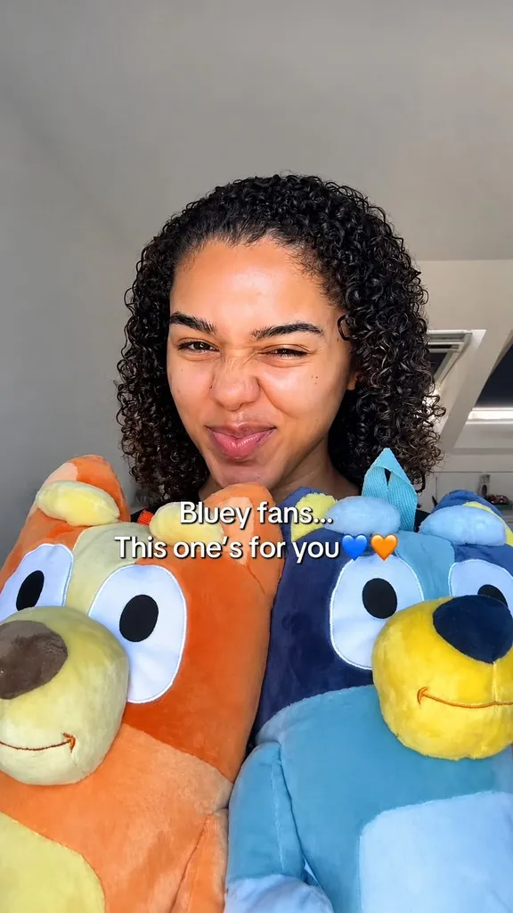 Creator presenting plush toy products to camera in a TikTok Shop video