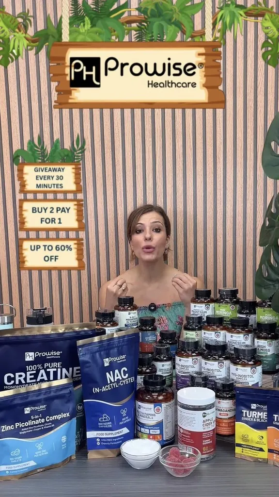 Host presenting Prowise Healthcare supplements on a TikTok LIVE selling session
